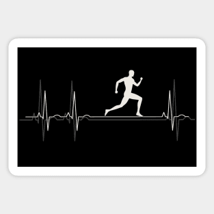 Heartbeat Running - I Love Running Sticker